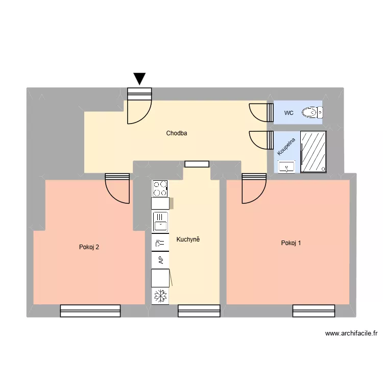 Ostrčilova 2544, byt 6. Plan de 17  et 186 m²