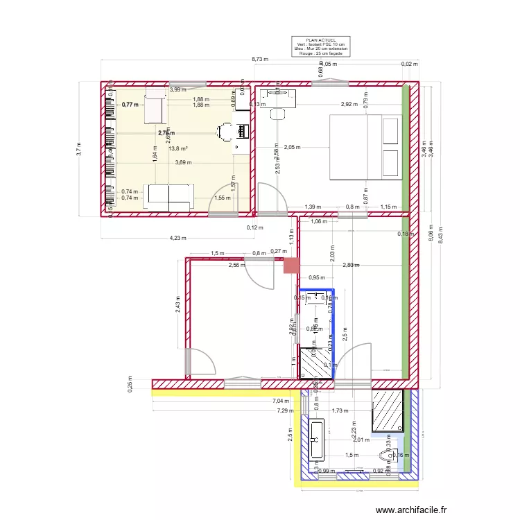ch amis ouverture. Plan de 1 et 14 m² ch amis ouverture. Plan de 1 et 14 m²