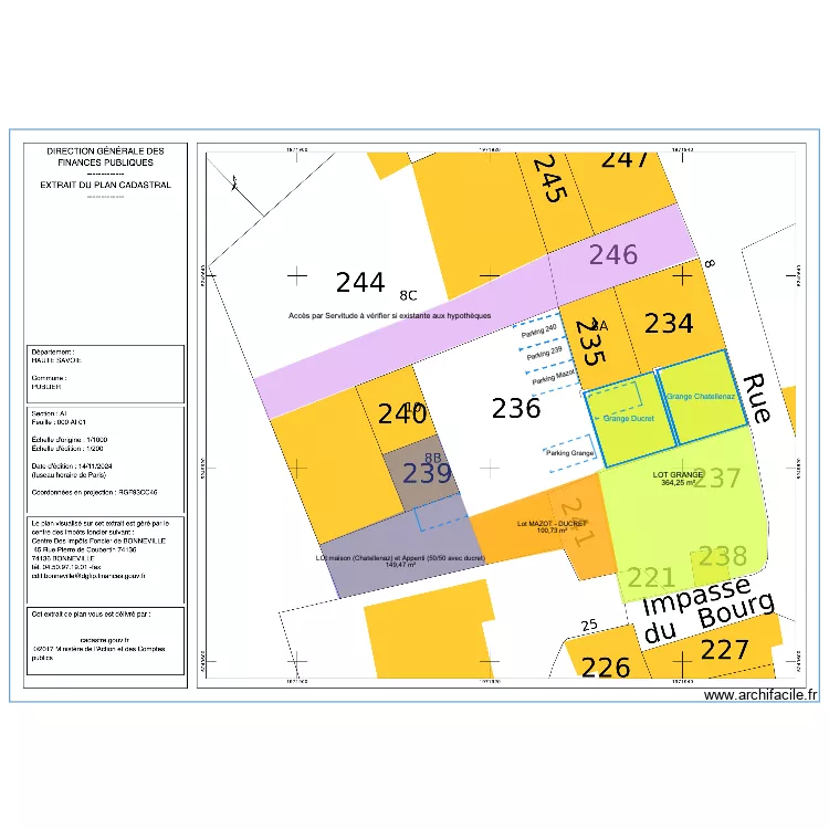 lot division  amphion village (projet 2). Plan de 