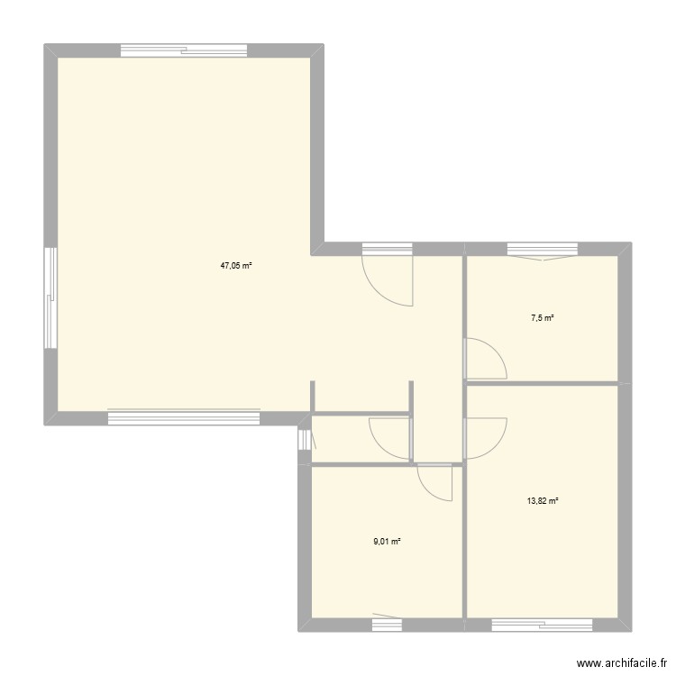 PROVENCE. Plan de 4 pièces et 77 m2