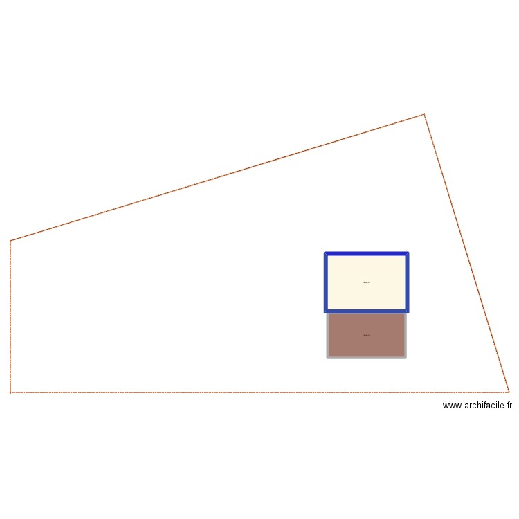 chambre 03. Plan de 2 pièces et 87 m2