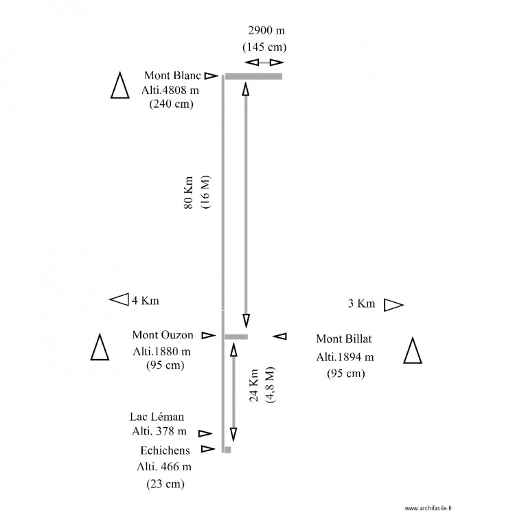 Mont Blanc. Plan de 0 pièce et 0 m2