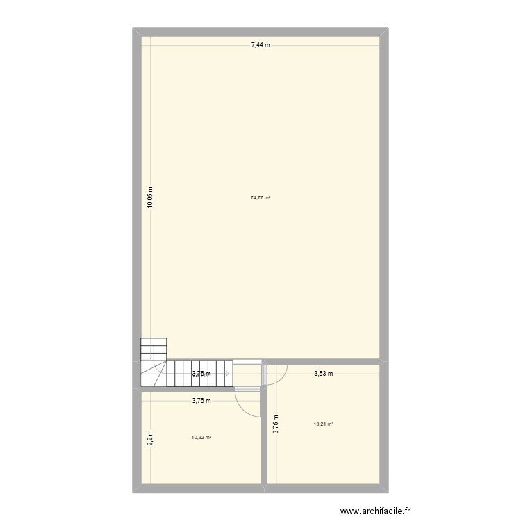 maison salle. Plan de 4 pièces et 102 m2