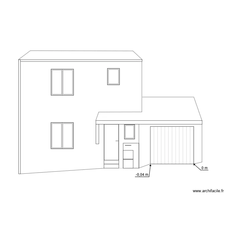 Plan fa&ccedil;ade Leroux Actuel. Plan de 