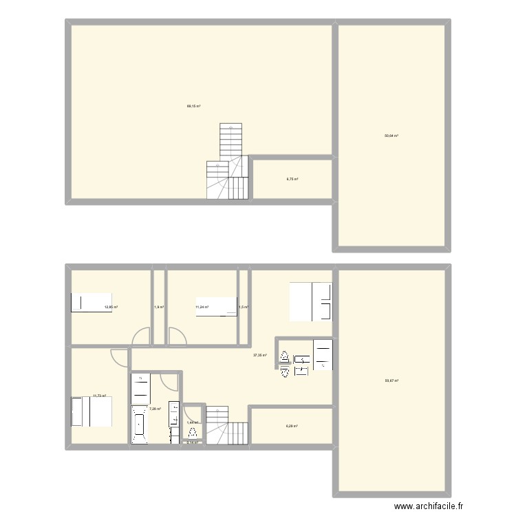 LYON 2 Maison. Plan de 14 pièces et 289 m2