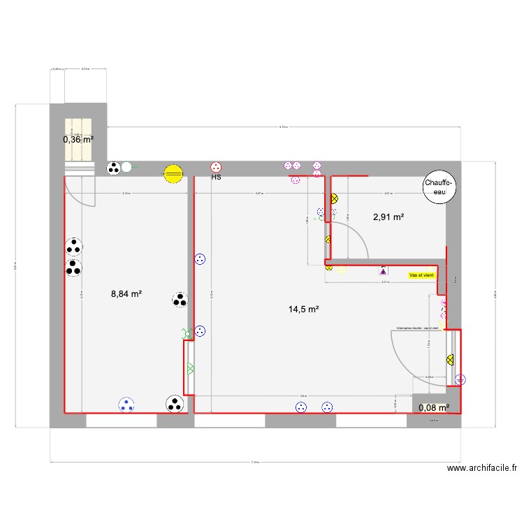 Tiny Bolivar 2. Plan de 5 pièces et 27 m2