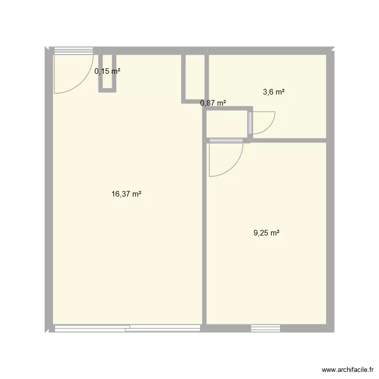 villers. Plan de 5  et 30 m²