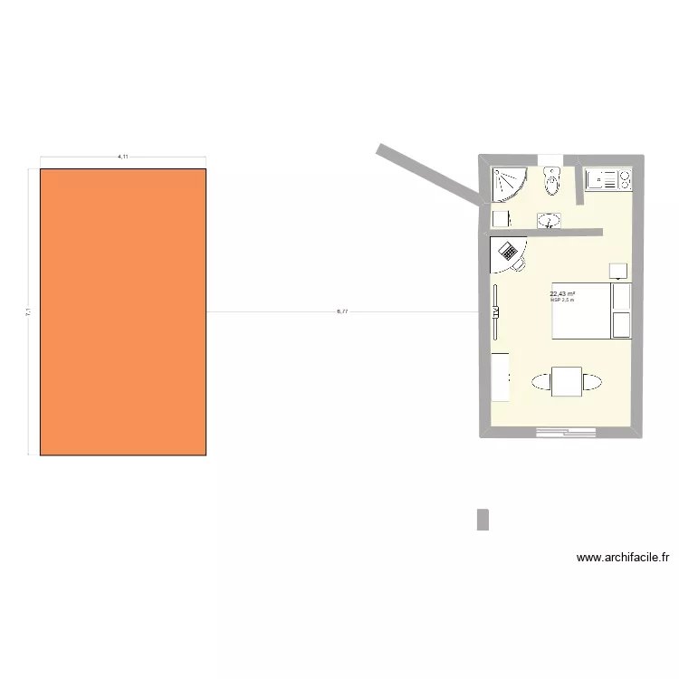 PLAN MANU DAVID. Plan de 1  et 22 m²