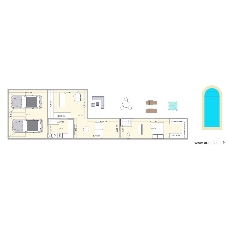 Container3. Plan de 4 pièces et 81 m2