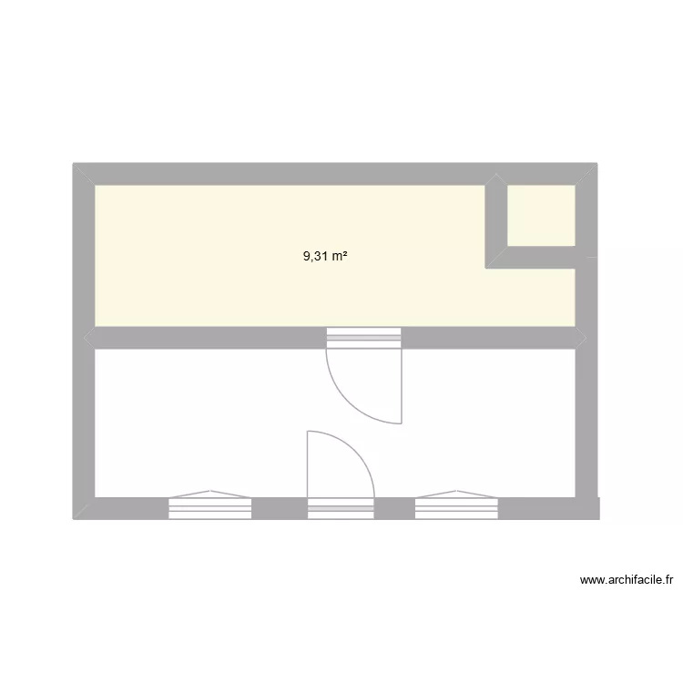 Local commercial avant. Plan de 1 pièce et 9 m²