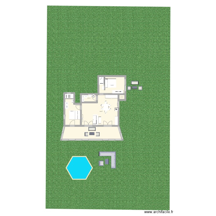 maison1. Plan de 6 pièces et 84 m2