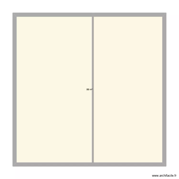 TEST. Plan de 1  et 99 m²