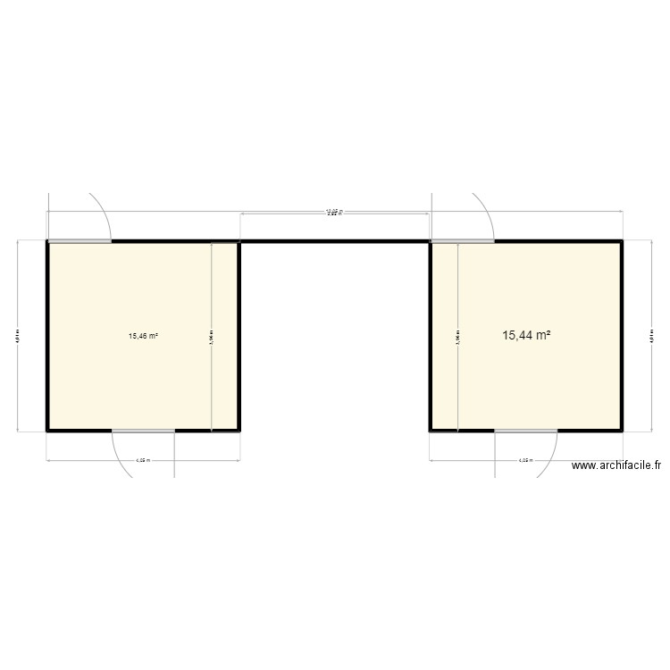 BOX paddock. Plan de 2 pièces et 31 m2