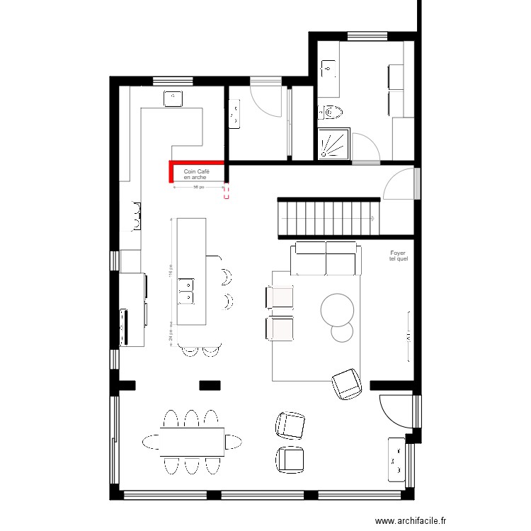Lefr Clo Rdch 4. Plan de 3 pièces et 93 m2