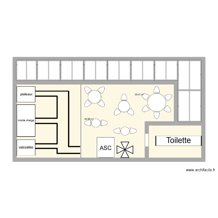 etage 3. Plan de 2 pièces et 78 m2