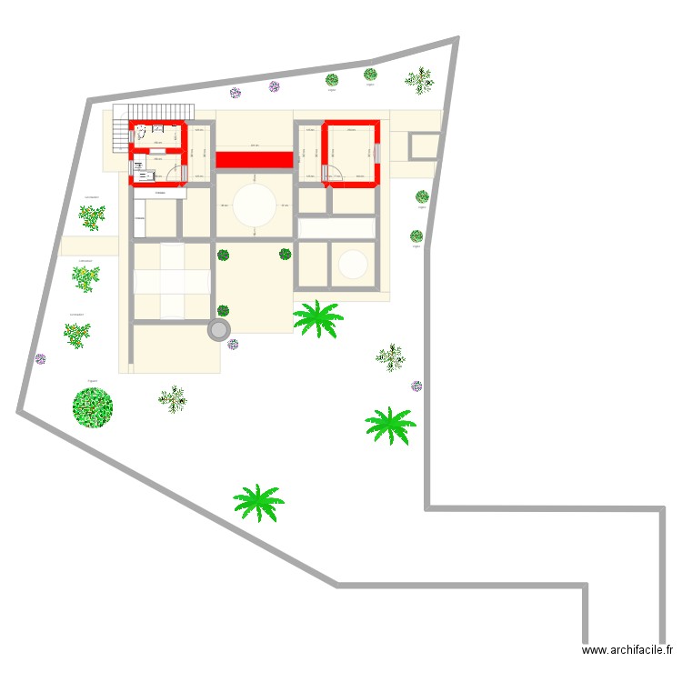 Plan Djerba Khazroun 3. Plan de 15 pièces et 81 m2