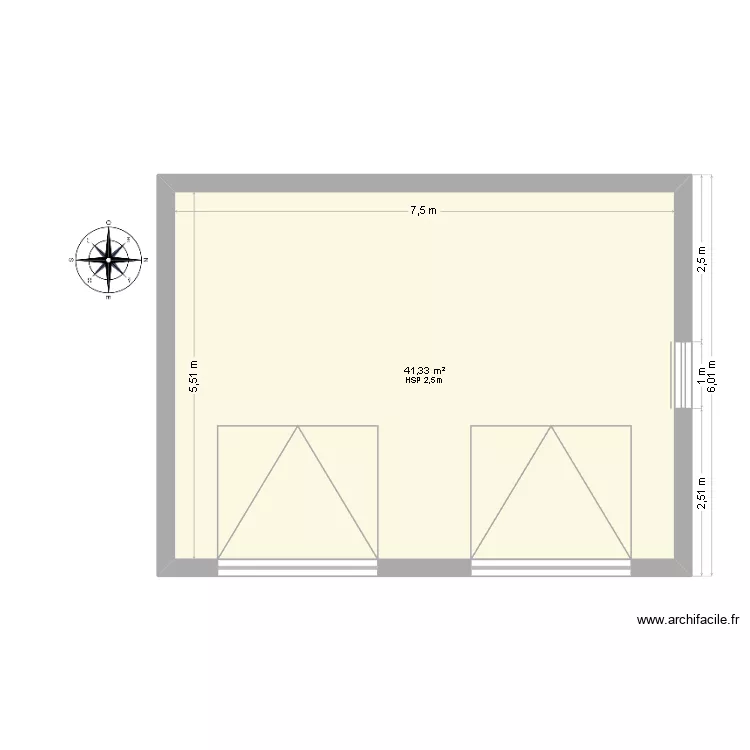 GARAGE. Plan de 1  et 41 m²