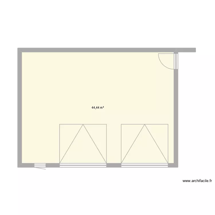 Garage. Plan de 1 Pièce et 44 m²