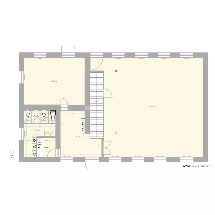 rdc wc 2 apr&egrave;s commission. Plan de 7 pièces et 188 m²