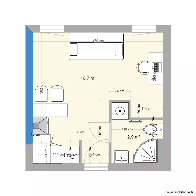 studio. Plan de 