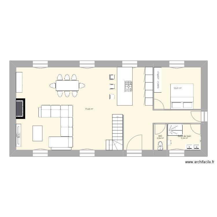 Maison3. Plan de 4 pièces et 93 m2