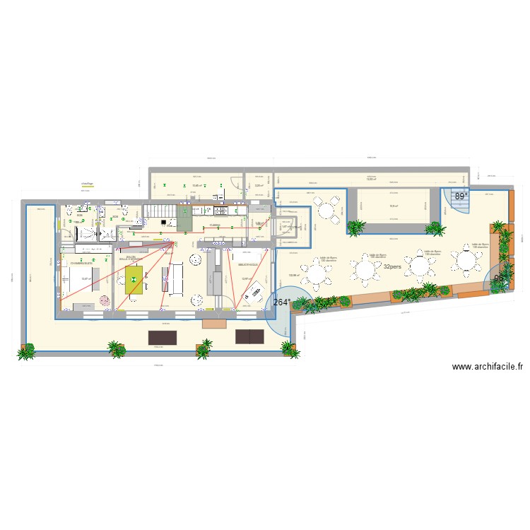 TERRAZA BIRIATOU . Plan de 12 pièces et 262 m2