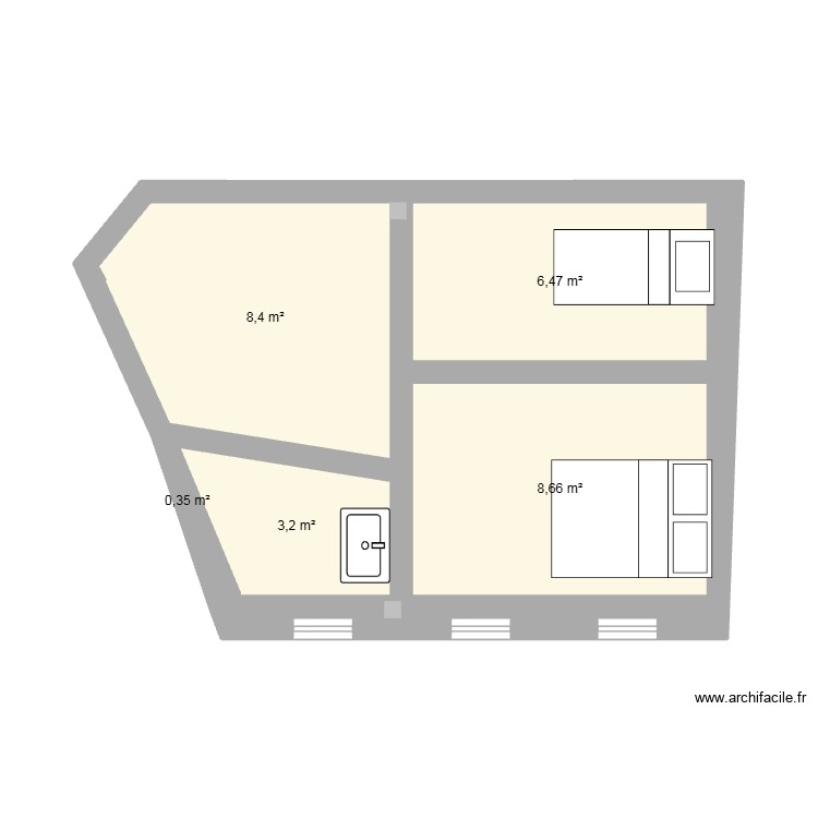 baziege. Plan de 0 pièce et 0 m2
