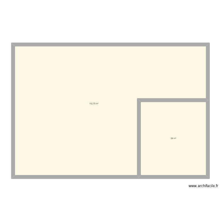 Base RDC. Plan de 2 pièces et 141 m2