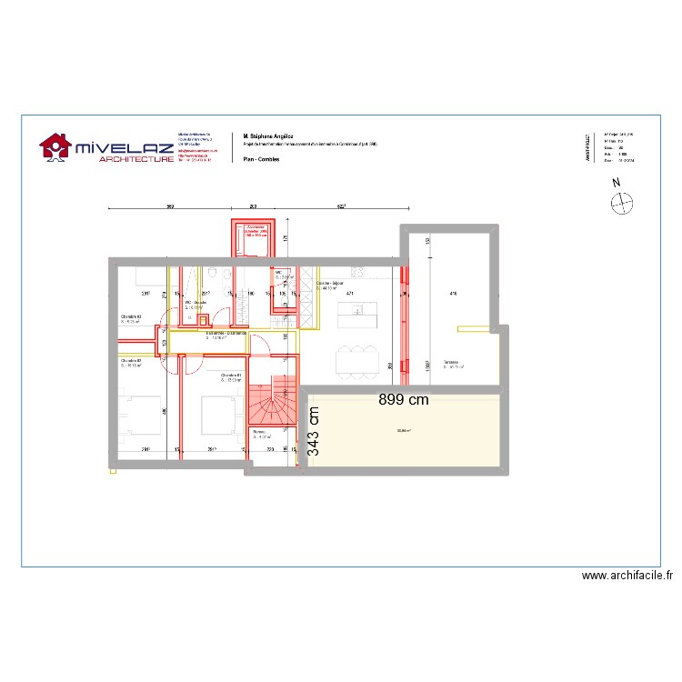 Combles. Plan de 1 pièce et 31 m2