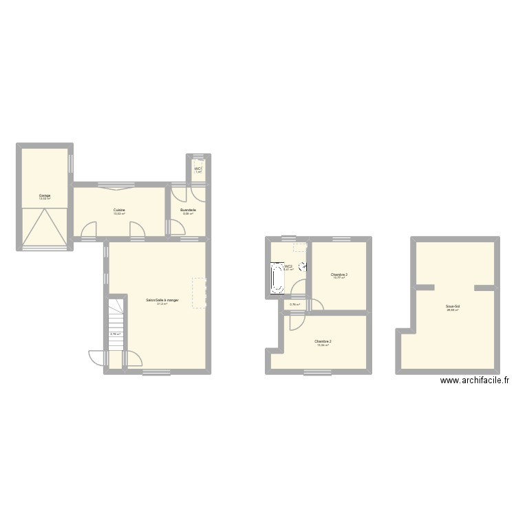 Maison Naniot. Plan de 11 pièces et 126 m2