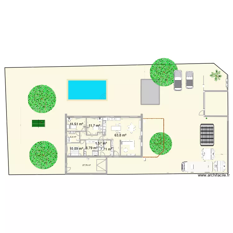 Booa. Plan de 10  et 170 m²