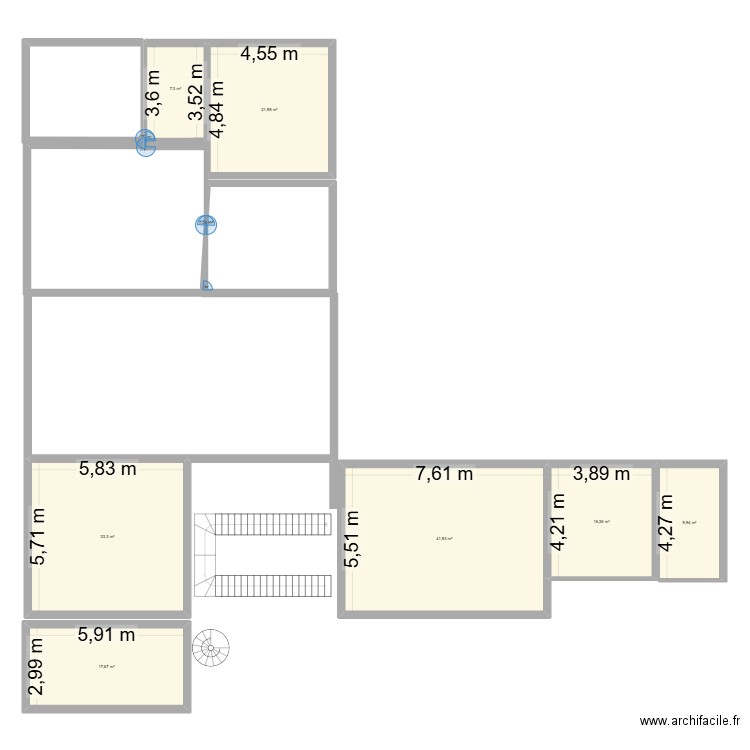 hotel dpm 1etage principal. Plan de 8 pièces et 149 m2