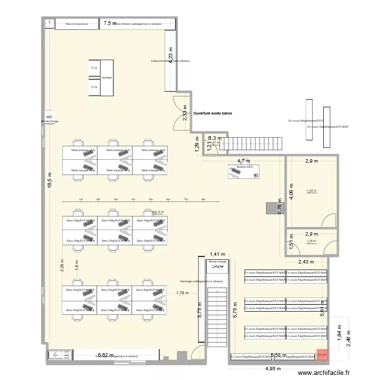 Projection seule O2 partagé - Qualité. Plan de 6 et 246 m² Projection seule O2 partagé - Qualité. Plan de 6 et 246 m²