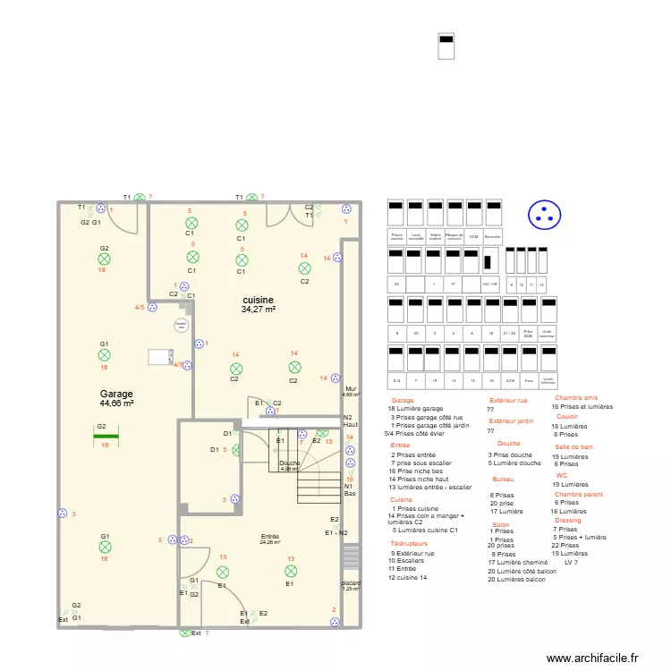 G&eacute;n&eacute;ral &eacute;tage &eacute;lectricit&eacute; 09.08.2026. Plan de 16  et 229 m²