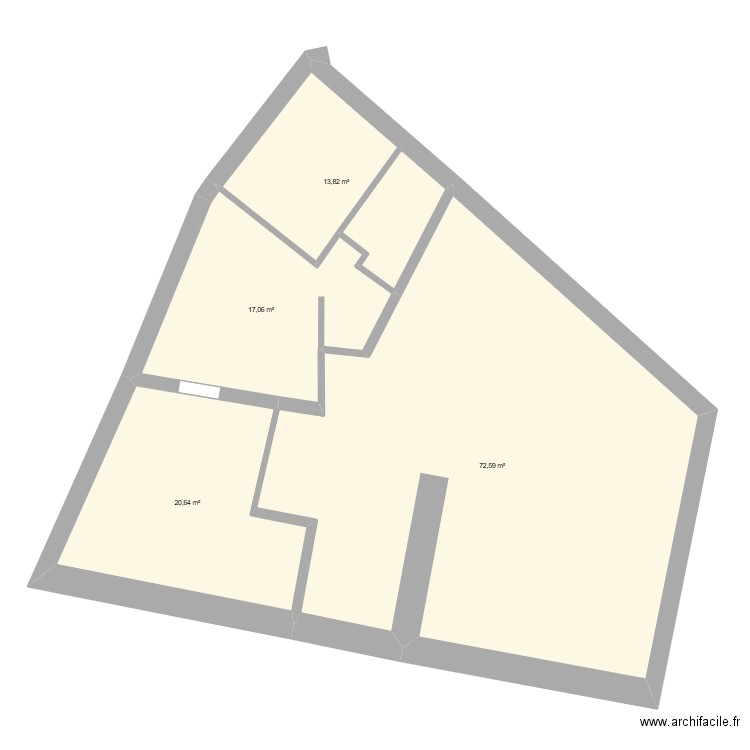 DAREIZE. Plan de 4 pièces et 124 m2