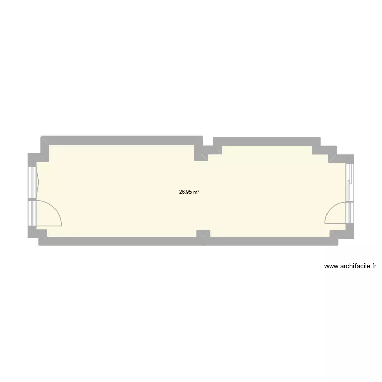 v1 odyss&eacute;e. Plan de 1  et 27 m²