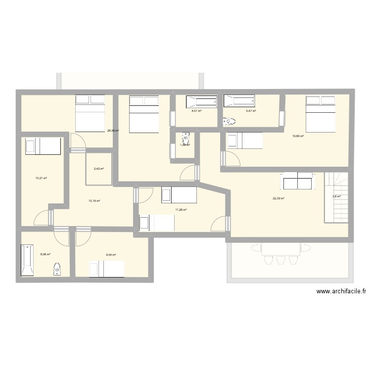 Maison avec étage essai4. Plan de 22 pièces et 333 m2