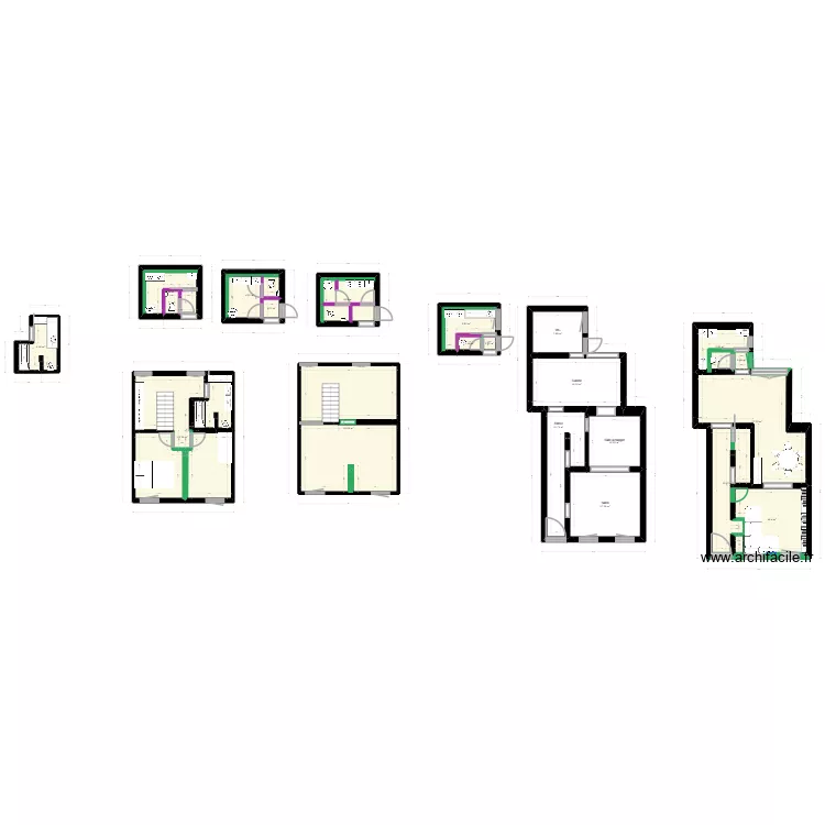 Maison final. Plan de 20 pièces et 252 m²