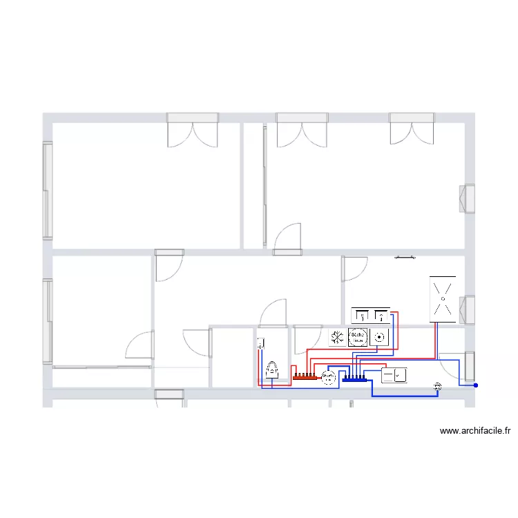 RT 25-460 De La Fourni&egrave;re Garage Plomberie Sanitaire. Plan de 