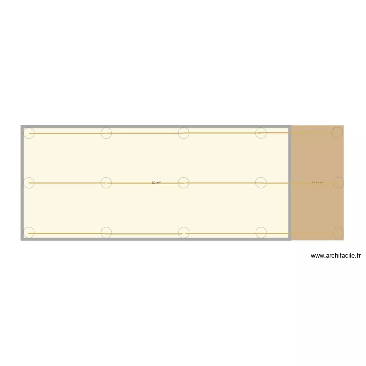 Projet A 2. Plan de 1 Pièce et 60 m²