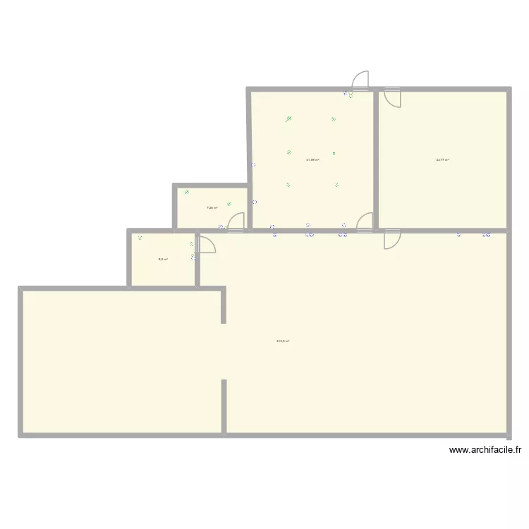 TPP. Plan de 5  et 315 m²