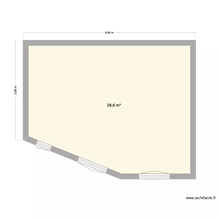 garage etage. Plan de 1  et 29 m²