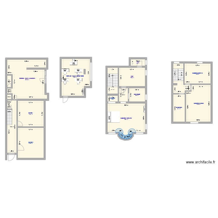 MAISON LODELINSART. Plan de 19 pièces et 230 m2
