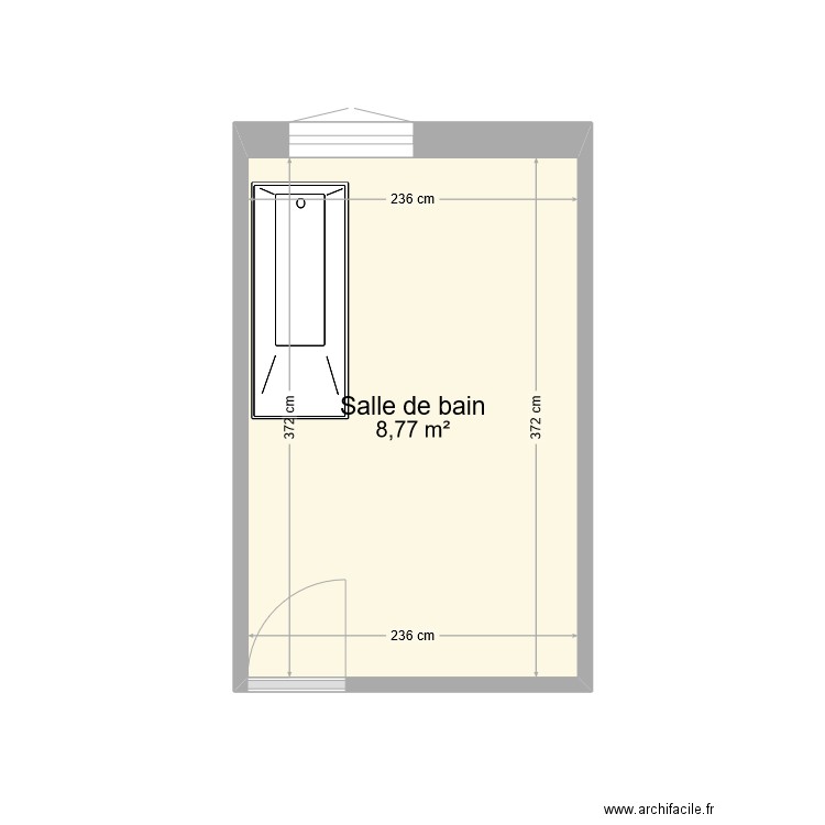 Salle de bain. Plan de 1 pièce et 9 m2