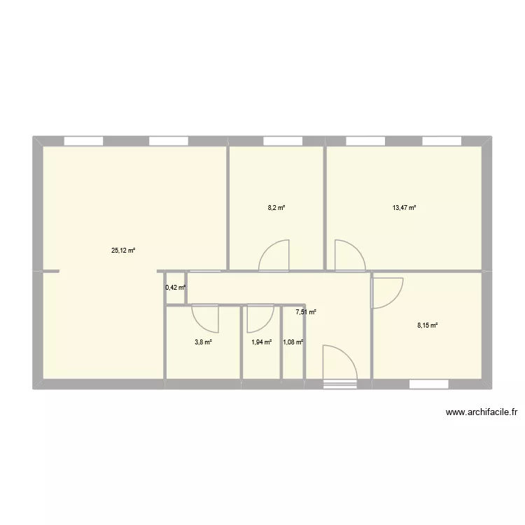 appartement. Plan de 9  et 70 m²