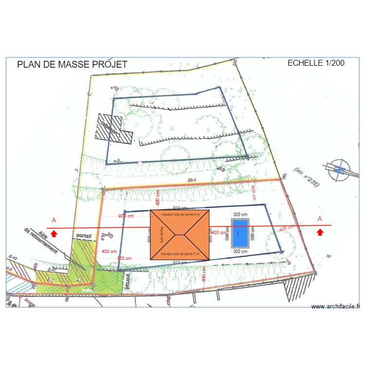 MASSE TOITURE PAPA FINAL. Plan de 1 pièce et 12 m2