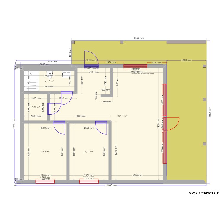 Александр Глинково. Plan de 7 pièces et 87 m2