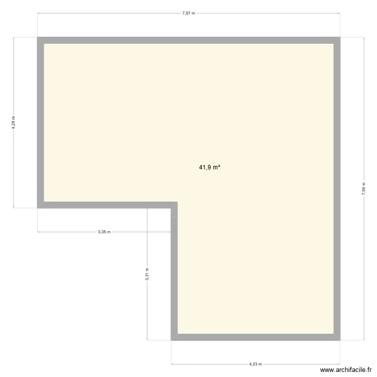 Pigeon. Plan de 1  et 42 m²