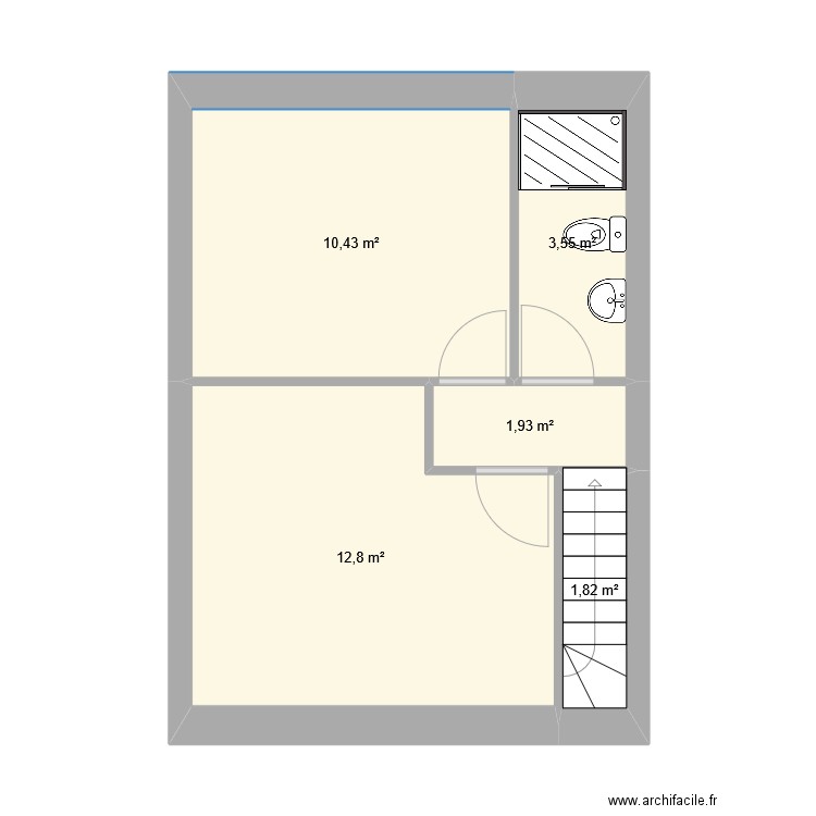 Logement 4 R+1 variante 1. Plan de 5 pièces et 31 m2