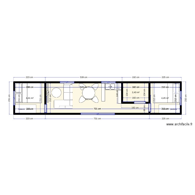 BUNGA 2CH. Plan de 4 pièces et 24 m2